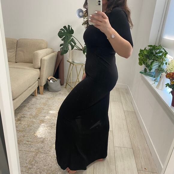 Alloy Apparel Black Bodycon Maxi Wrap Dress Size Medium - Picture 3 of 4